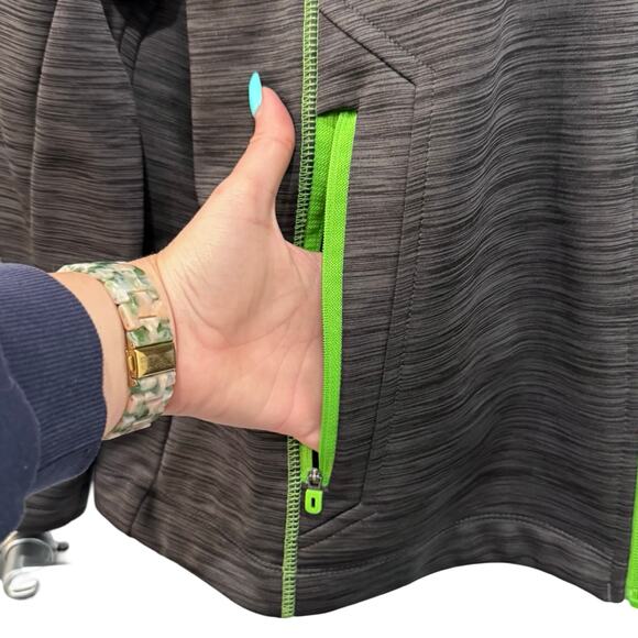 North End Sport Ladies Xbox Gray Green Track Athletic Full Zip Jacket Size XL - Picture 5 of 10
